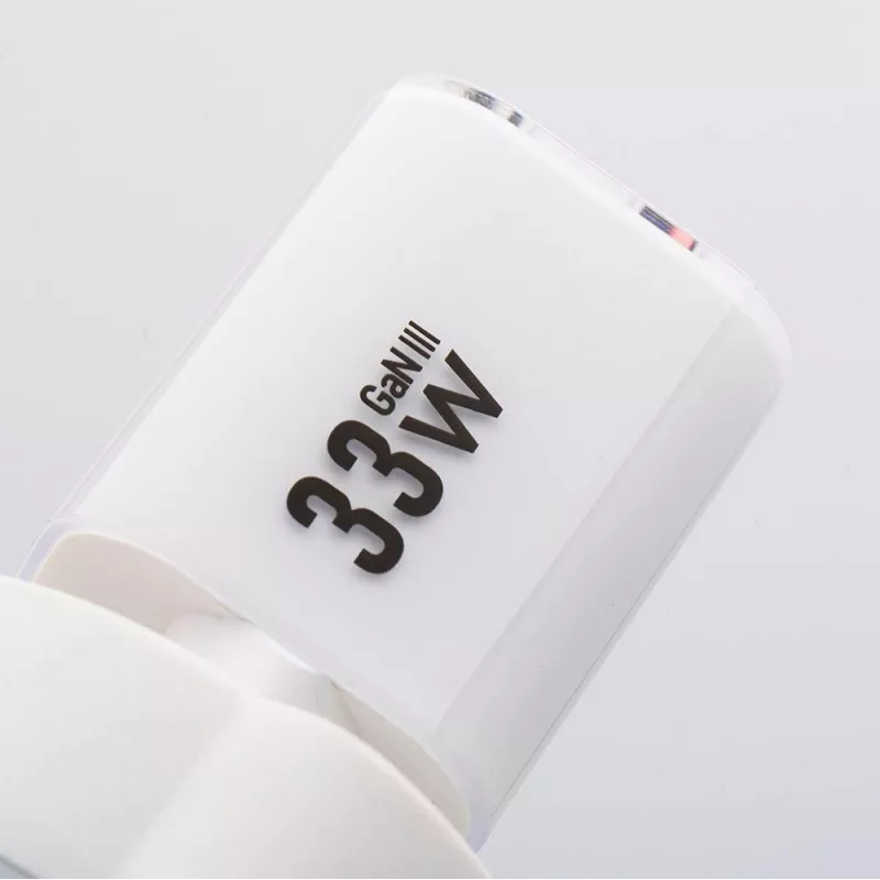 Forcell VT-41 GaN III 33W Wall Charger with 1x USB-C PD 3.0 & 1x USB-A QC 4.0 (White)