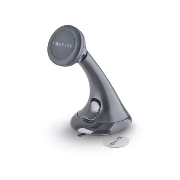FOREVER Universal MH-100 Car Phone Holder with Suction Cup, 360° Swivel, Telescopic Arm, Fits 50-90mm Smartphones, Black