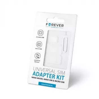 Forever Universal NANO SIM/Micro, Micro SIM to NANO/SIM (3in1) SIM Card Adapter Kit with Ejector Pin