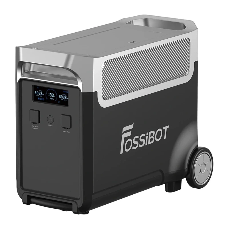 FOSSIBOT FB3840 3840Wh LiFePO4 Portable Power Station 2200W Pure Sine Wave AC Output, Solar Ready, Expandable Battery