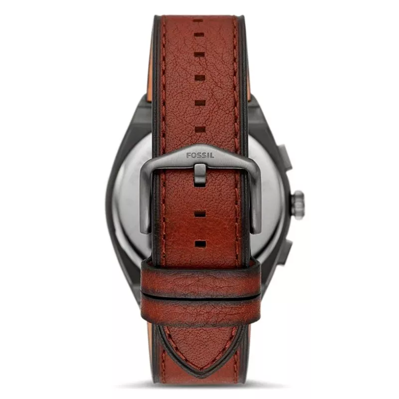 Fossil FS5799 Men's Minimalist Quartz Watch 44mm Black Leather