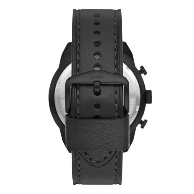 Fossil FS5874 Men's Blue Dial Brown Leather Watch 42mm