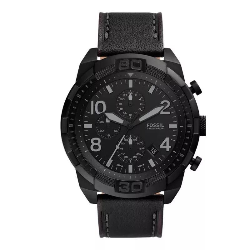 Fossil FS5874 Men's Blue Dial Brown Leather Watch 42mm