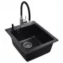 Franke SQS100+5543+DS+AF Simplex Sink with Mixer Tap and Soap Dispenser, Black (Onyx)