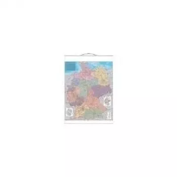 FRANKEN KAM400 Laminated German Postal Code Wall Map, 970 x 1370 mm, Writable & Erasable, with Metal Strips