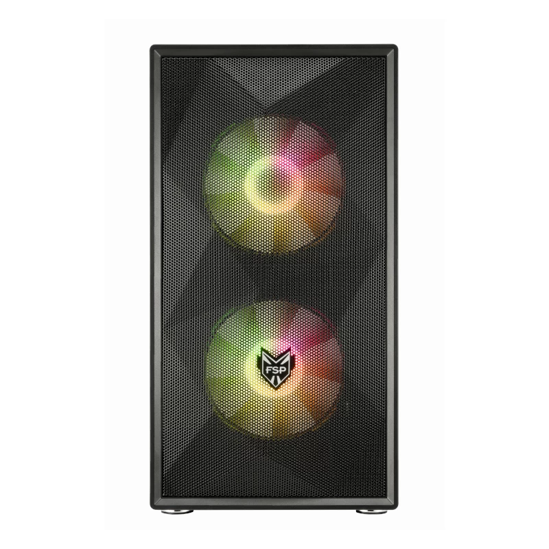 FSP CST130A Micro-ATX Gaming Chassis - Black, Tempered Glass, ARGB Fan