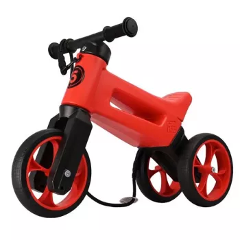 FUNNY WHEELS Rider Super Sportinis 2-in-1 Balance Bike Tricycle for Toddlers, Chili Red