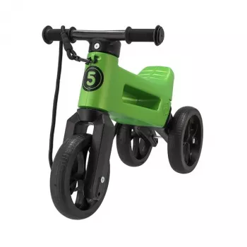 Funny Wheels Rider Super Sports Balance Bike, Green, 2-in-1 Convertible, 10 Inch EVA Wheels