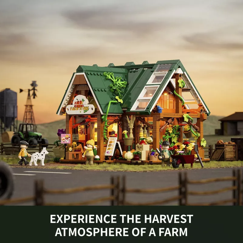 Funwhole Lumibricks Farm Store Building Kit (2688 Pieces) with LED Lighting