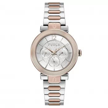 FURLA Arco Chain Women's Quartz Watch 38mm Stainless Steel Mesh Bracelet Rose Gold Tone