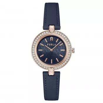 FURLA Arco Chain Women's Watch WW00002006L3 34mm Rose Gold-Tone Stainless Steel