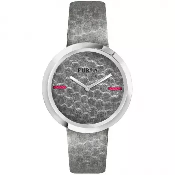 FURLA Giada Women's Quartz Watch R4251110501 34mm Silver Dial Pink Leather Strap