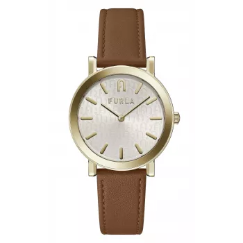 FURLA Giada Women's Quartz Watch WW00003002L2 38mm Silver Dial Blue Leather Strap