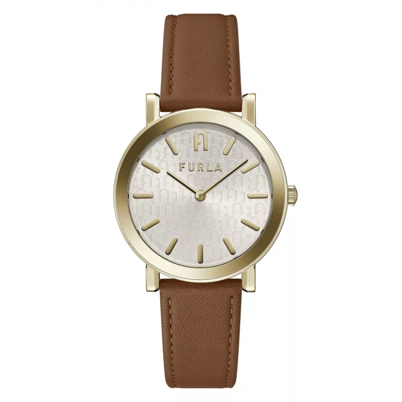 FURLA Giada Women's Quartz Watch WW00003002L2 38mm Silver Dial Blue Leather Strap