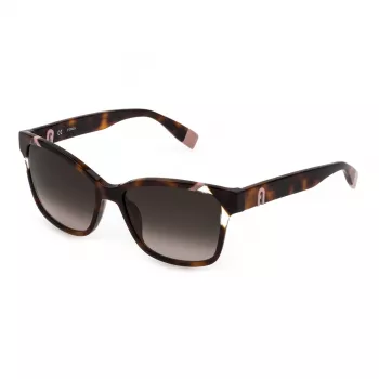 FURLA SFU470-5401AY Women's Sunglasses - Black Acetate Frame, Grey Gradient Lens, 54mm