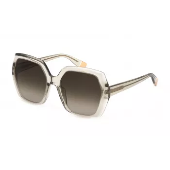 FURLA SFU620V5603GE Women's Sunglasses - Shiny Black Acetate Frame with Grey Gradient Lenses