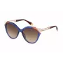 FURLA SFU683-5506NA Women's Butterfly Cat-Eye Sunglasses Havana Tortoise Acetate Frame Brown Gradient Lens 55mm