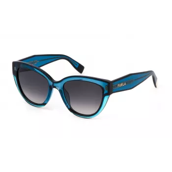 FURLA SFU779V5306N1 Women's Sunglasses Havana Acetate Frame Brown Polycarbonate Lens 53mm
