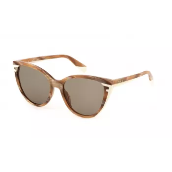 FURLA SFU783-55092M Women's Square Sunglasses Havana/Brown 55/15/140 mm