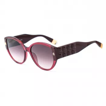 FURLA SFU784-570AFD Women's Sunglasses Havana Acetate Frame Brown Gradient Lens 57/19/140 mm