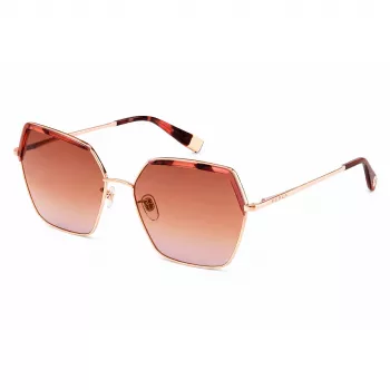 FURLA Women's Sunglasses SFU599V58300K Butterfly Havana Acetate Frame Brown Gradient Lens 58mm