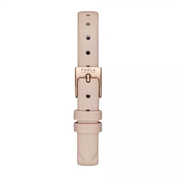 FURLA Women's Watch WW00018008L3 38mm Stainless Steel Quartz Analog Silver Dial Black Leather Strap
