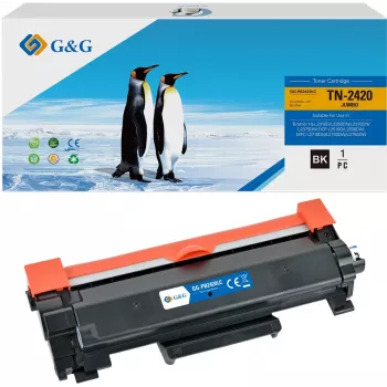 G&G 20319 XXL Compatible Toner Cartridge for Brother TN-2420 - Black, 3,000 Page Yield