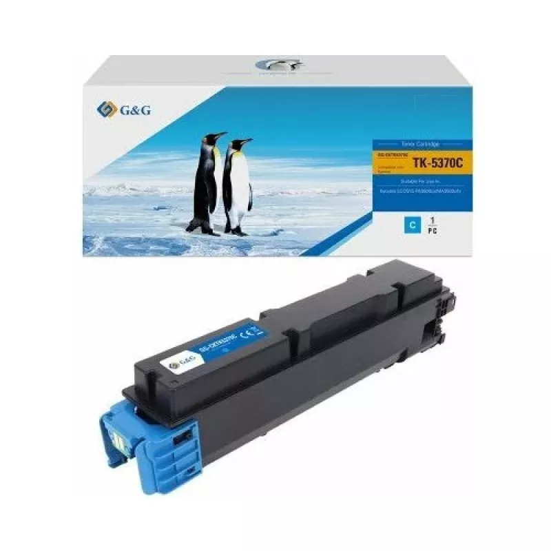 G&G 21000 Compatible Toner Cartridge for Kyocera TK-5370C – Cyan, 21,000 Pages