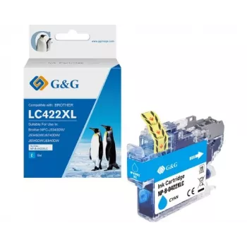G&G Compatible Cyan Ink Cartridge for Brother LC422XLC (High Yield, 1500 Pages) - 20585