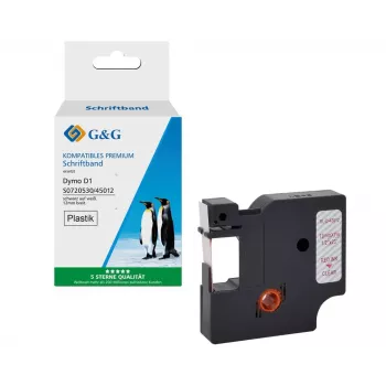 G&G Compatible Dymo D1 Label Tape 12mm x 7m Red on Transparent (45012/S0720520) 5DY45012-TD