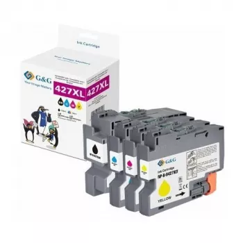 G&G Compatible Ink Cartridge Combo Pack Black, Cyan, Magenta, Yellow (4 Pack) High Yield for Brother LC427XLVAL