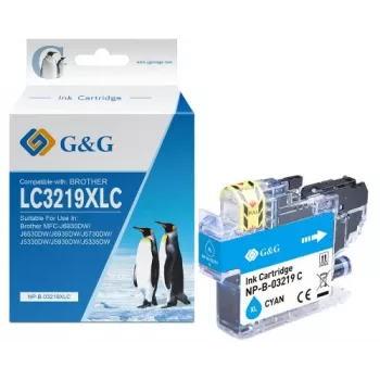 G&G Compatible Ink Cartridge for Brother LC-3219C Cyan (13992) – 1500 Pages Yield