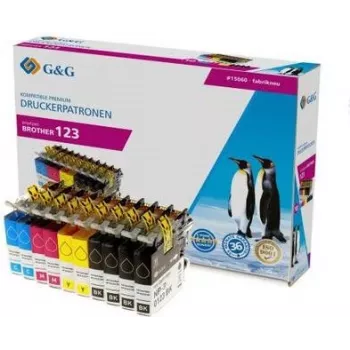 G&G Compatible Ink Cartridge Set for Brother LC-123 – 10-Pack Black, Cyan, Magenta, Yellow (15060)