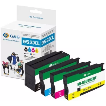 G&G Compatible Ink Cartridge Set HP 953XL Black, Cyan, Magenta, Yellow (4-Pack) High Yield
