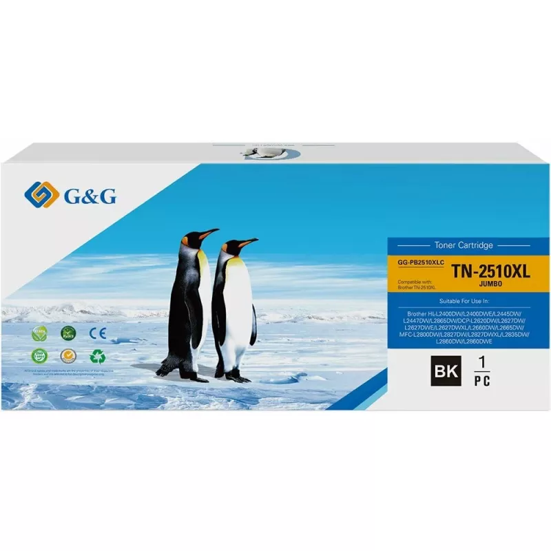 G&G GG-PB2510XLC High Yield Compatible Toner Cartridge for Pantum P2500/M6500/M6550/M6600 - Black (6000 Pages)