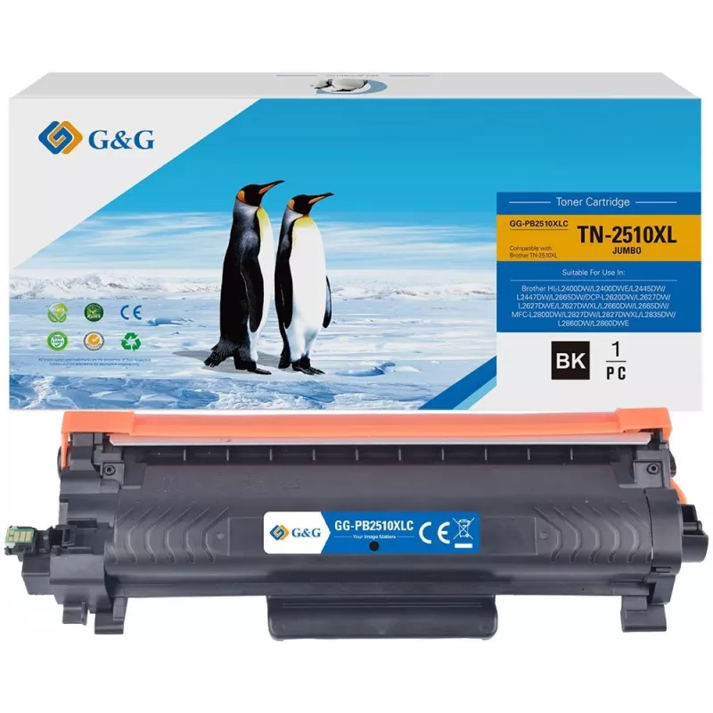 G&G GG-PB2510XLC High Yield Compatible Toner Cartridge for Pantum P2500/M6500/M6550/M6600 - Black (6000 Pages)