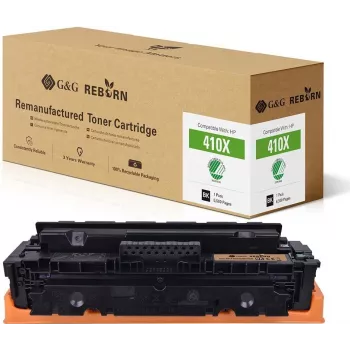G&G Reborn Toner Cartridge Black for HP 410X / CF410X (21261) - Laser, 6,500 Pages