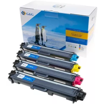 G&G Toner 4-Pack for Brother TN241/TN242/TN245/TN246 Black, Cyan, Magenta, Yellow
