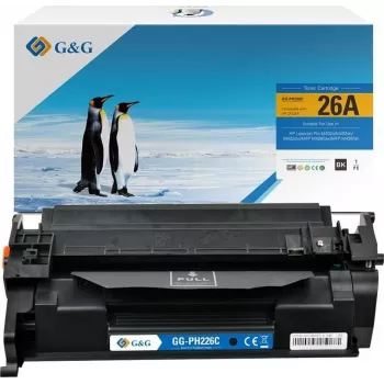 G&G Toner Compatible with HP 26A / CF226A (Black, 3,100 Pages)