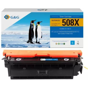 G&G XL Compatible Toner Cartridge for HP CF361X/508X – Cyan (High Yield, 9500 Pages)