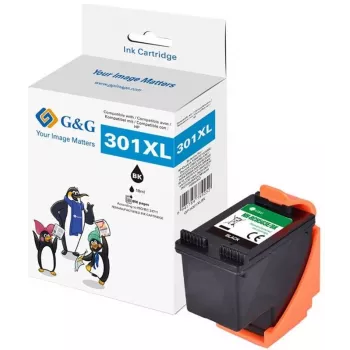 G&G XL Ink Cartridge Compatible with HP 301XL (CC563EE) - High Yield Black