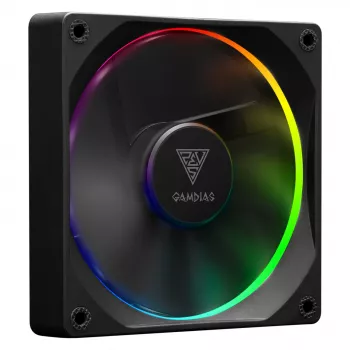 GAMDIAS AEOLUS M3-1201 ARGB Case Fan - 120mm, PWM, Hydraulic Bearing, Black