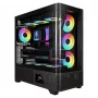 Gamdias Atlas P2 GAMING Mid-Tower ARGB Tempered Glass Case, Black, 4x120mm ARGB Fans