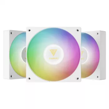 GAMDIAS NOTUS M1-1203 ARGB 120mm PWM Case Fan Kit, 3-Pack, Addressable RGB, Hydraulic Bearing, 800-1600 RPM, 67.5 CFM, Controller Included
