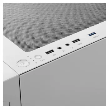 GAMDIAS Talos E3 MESH Gaming Mid-Tower Case, White, Tempered Glass, 4x120mm ARGB Fans, ATX/Micro-ATX/Mini-ITX, Mesh Front Panel