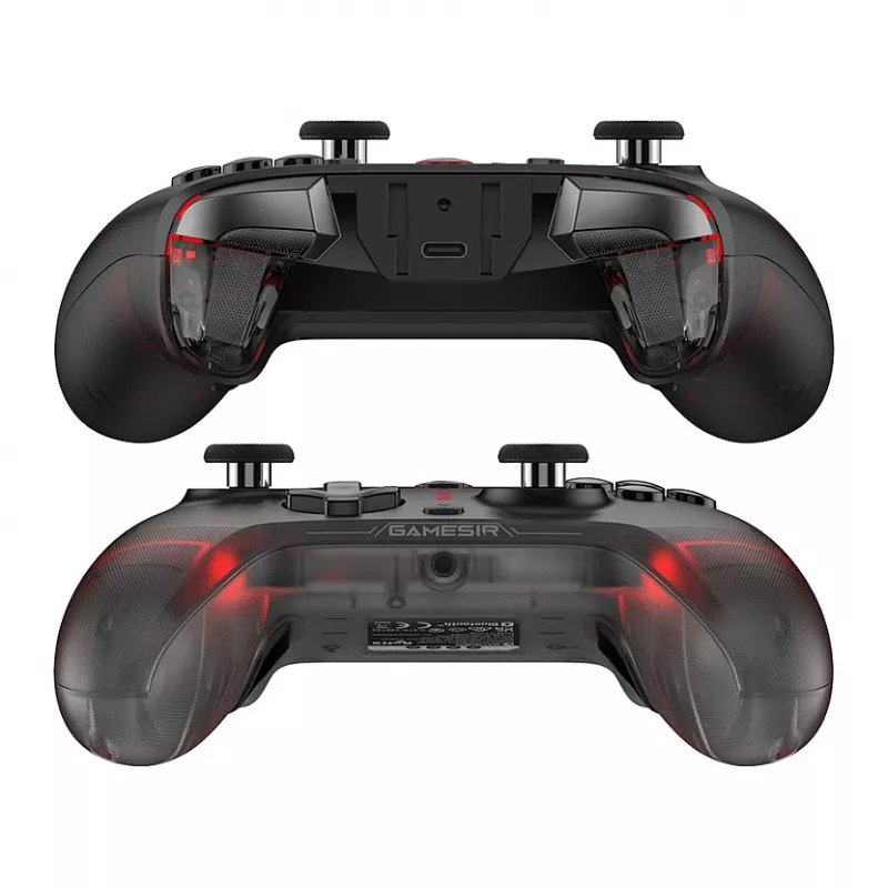 GameSir Cyclone 2 Tri-Mode Wireless Gaming Controller with Hall Effect Sticks and Triggers, RGB Lighting, Programmable Back Buttons, 6-Axis Gyro, 20h Battery - Black