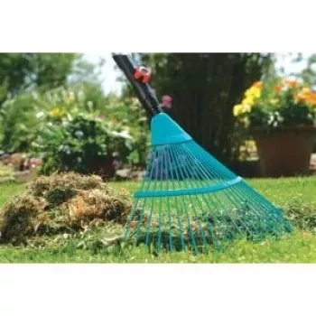 Gardena combisystem Leaf Rake 3100, 50 cm Working Width, Plastic Tines, Grey/Orange