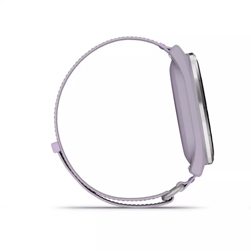 Garmin Approach J1 Silver Aluminium Bezel with Lilac ComfortFit Fabric Band