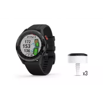 Garmin Approach S62 GPS Golf Smartwatch with 3 CT10 Club Tracking Sensors, Black