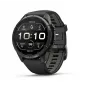 Garmin fēnix 9 Pro – inReach, 43mm, Carbon Gray DLC Titanium with Black/Pebble Grey Silicone Band